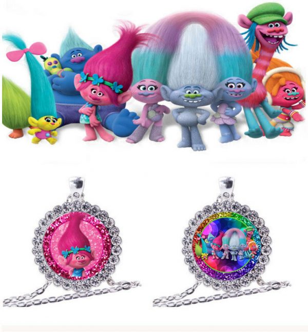 TROLLS POPPY FRIENDS BLING SILVER PLATED NECKLACE CHAIN GIRL JEWELLERY AU SELLER