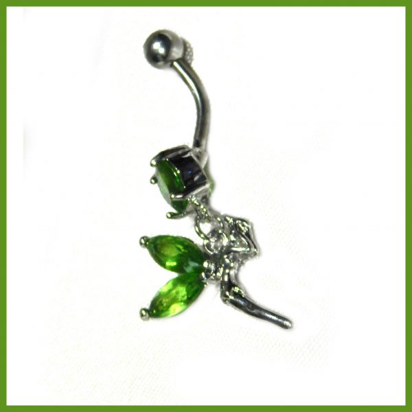 Tinker Bell Green belly button navel piercing body ring fairy jewellery gift - Image 5