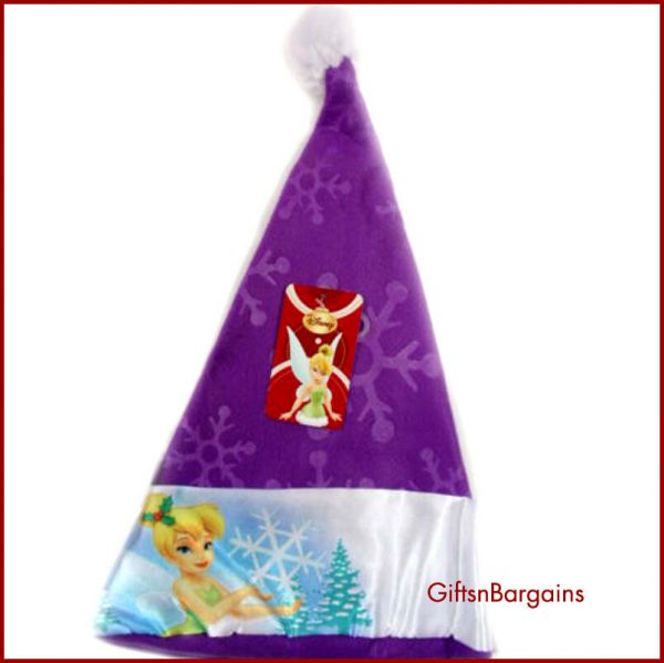 Tinkerbell Christmas Hat Satin Purple Felt Xmas Licensed Disney Fairies Santa - Image 3