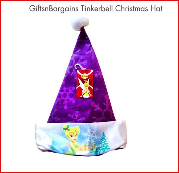 Tinkerbell Christmas Hat Satin Purple Felt Xmas Licensed Disney Fairies Santa