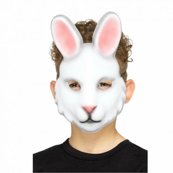 WHITE EASTER BUNNY KIDS RABBIT MASK COSTUME ACCESSORY CHILD MARCH HARE FULL FACE