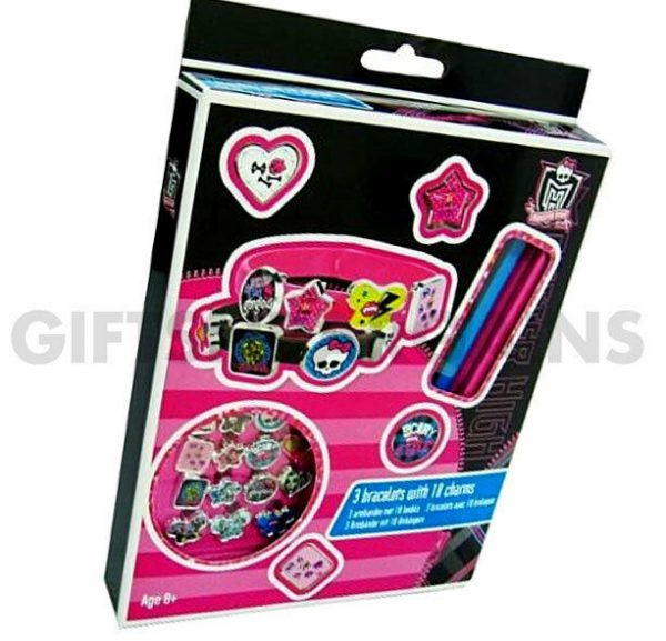 3 Monster High Bracelets 18 Charms Girl Jewellery Gift Boxed Birthday Mattel - Image 3