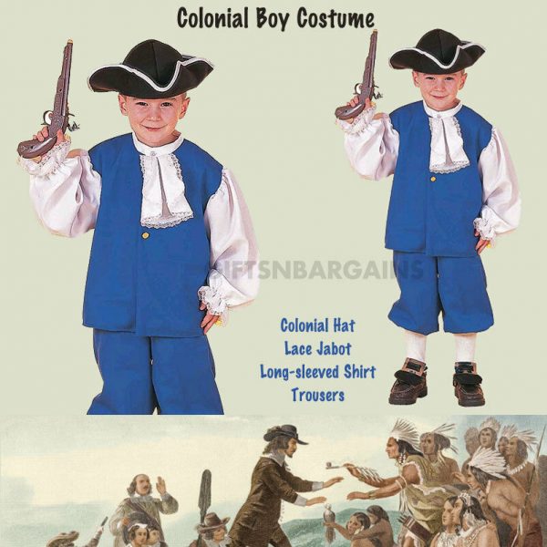 4th of July Colonial Boy Historic Child Costume American Independence Pioneers