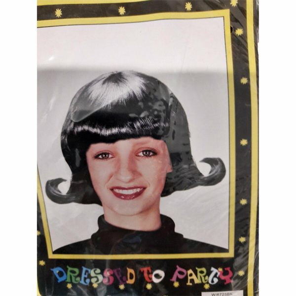 50s 60s Black Flip out Wig Adult Womens Costume Hair Accessory Jackie-O Ladies - Image 3