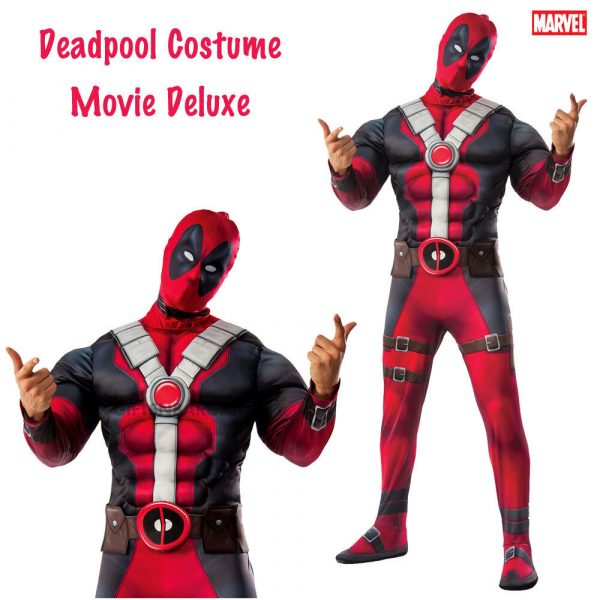 Adult Deadpool Dlx Muscle Costume X-men Marvel Hero + Weapon Kit Halloween STD - Image 4