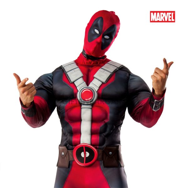 Adult Deadpool Dlx Muscle Costume X-men Marvel Hero + Weapon Kit Halloween STD - Image 6