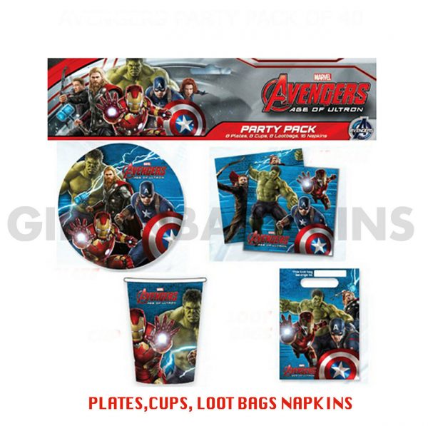 Avengers Birthday Superhero 64 Pc Table + Candles+Balloons+ Captain America hat - Image 3