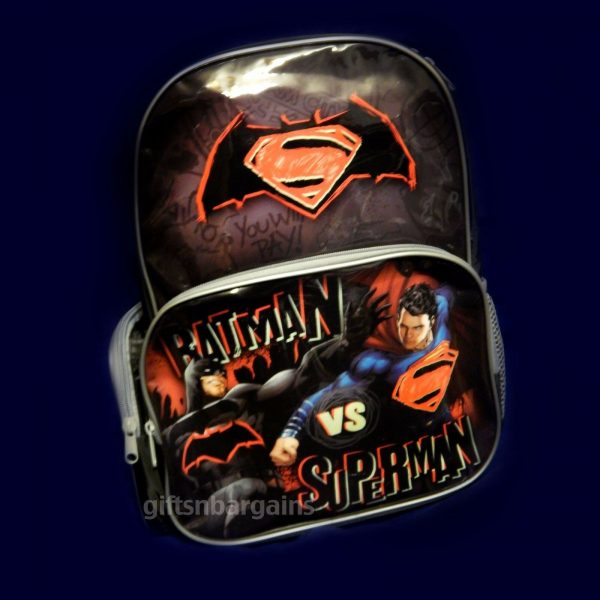 Batman vs Superman Backpack Kids Boys School Library Lunch Bag Travel Luggage - Image 12