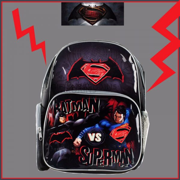 Batman vs Superman Backpack Kids Boys School Library Lunch Bag Travel Luggage - Image 4