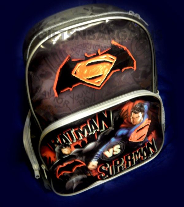 Batman vs Superman Backpack Kids Boys School Library Lunch Bag Travel Luggage - Image 7