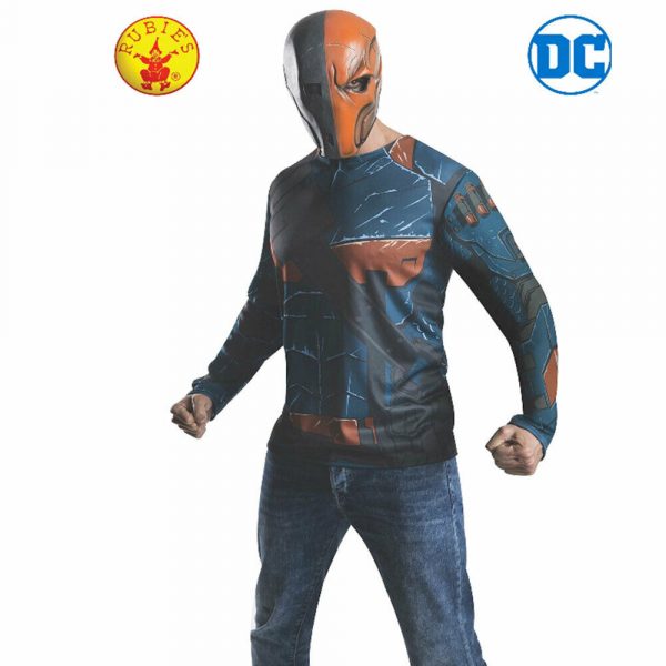 DEATHSTROKE ASSASSIN TEEN TITANS CLASSIC COSTUME MEN HALLOWEEN MASKT-SHIRTL/XL