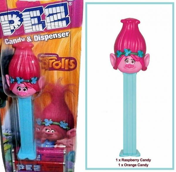 DREAMWORKS TROLLS PEZ DISPENSER W/ CANDY – POPPY OR BRANCH CHARACTER PARTY LOLLY - Image 3