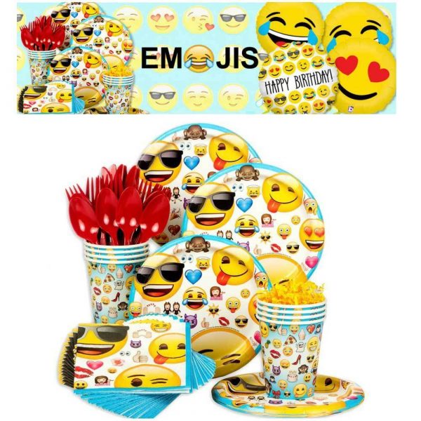 EMOJI Emoticons Smiley Theme Birthday Party Table Supplies 8 Guests Free Cup - Image 3