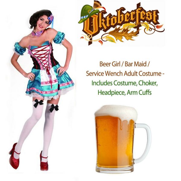 Fancy Dress Costume Oktoberfest Beer Maid Sexy Wench German Bavarian Heidi M/L - Image 3