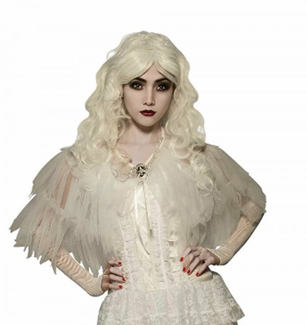 GHOSTLY WHITE WITCH COSTUME CAPE ADULT HALLOWEEN WOMEN JADIS LILITH NARNIA JINN