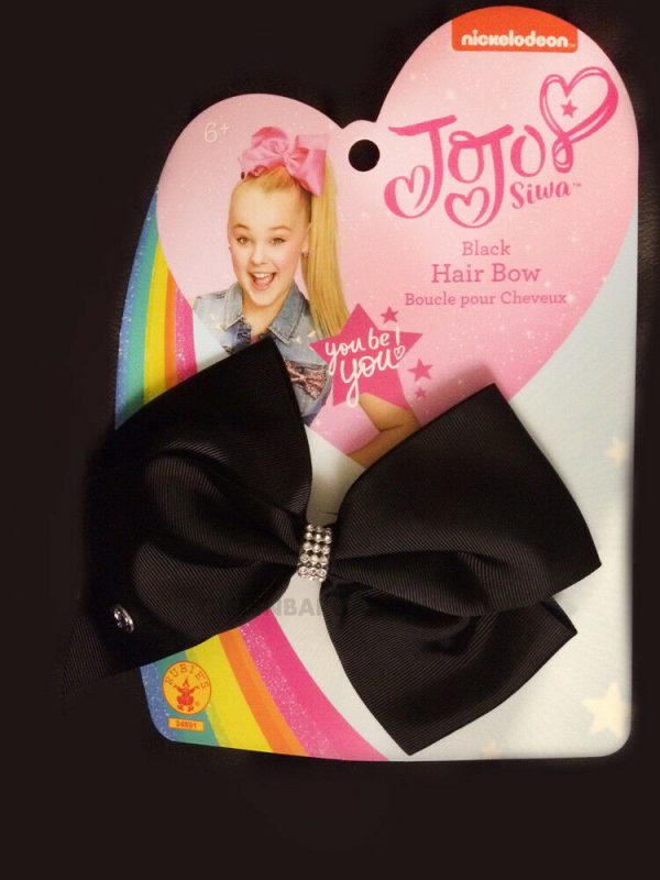 JOJO SIWA LICENSED LARGE BLACK HAIR BOW RHINESTONES CHILD GIRL FASHION ACCESSORY - Image 3