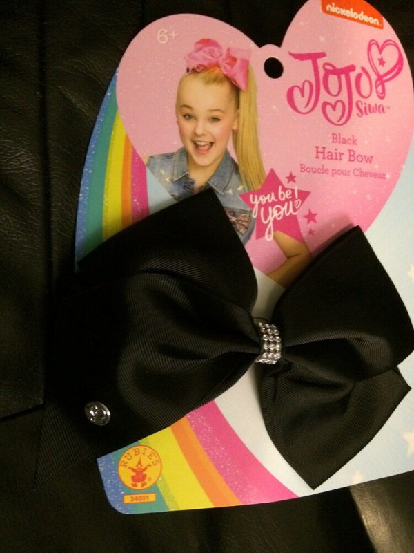 JOJO SIWA LICENSED LARGE BLACK HAIR BOW RHINESTONES CHILD GIRL FASHION ACCESSORY - Image 5