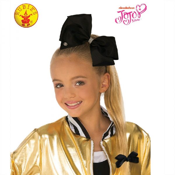 JOJO SIWA LICENSED LARGE BLACK HAIR BOW RHINESTONES CHILD GIRL FASHION ACCESSORY