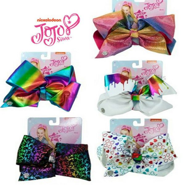 JoJo Bow Jo Jo Siwa Large Girl Hair Clip Gift Rainbow Paint Heart Star LICENSED - Image 3