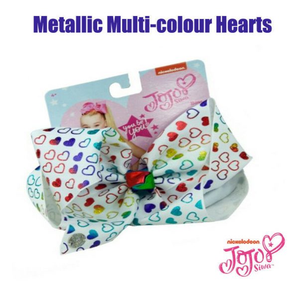 JoJo Bow Jo Jo Siwa Large Girl Hair Clip Gift Rainbow Paint Heart Star LICENSED - Image 5