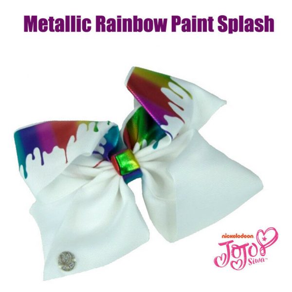 JoJo Bow Jo Jo Siwa Large Girl Hair Clip Gift Rainbow Paint Heart Star LICENSED - Image 8