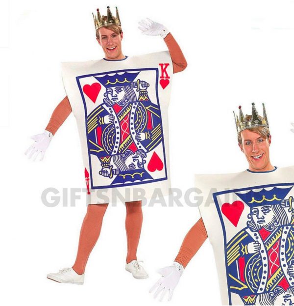 King Of Hearts Costume Poker Card Fancy Dress Adult Alice Wonderland Book Week - Image 2