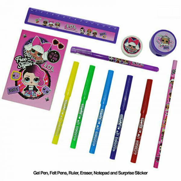 LOL Surprise Super Stationery Set L.O.L.Gel Pen Markers Ruler Eraser Stickers ++ - Image 3