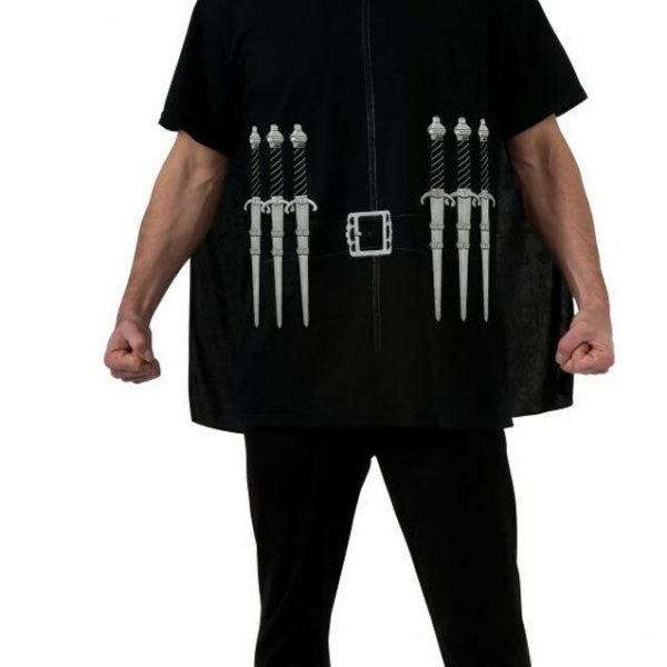 Licensed V for Vendetta Costume Print Shirt Black Cape Mask Halloween Men Adult - Image 4