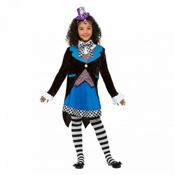 Little Miss Mad Hatter Girls Costume Easter Top Hat & Fancy Dress 7-9y - Image 3