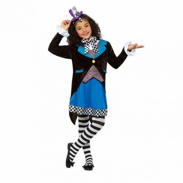 Little Miss Mad Hatter Girls Costume Easter Top Hat & Fancy Dress 7-9y - Image 4