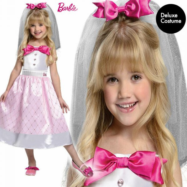 MATTEL BARBIE DOLL BRIDE GIRL CHILD DELUXE FANCY DRESS CHRISTMAS COSTUME + GIFT