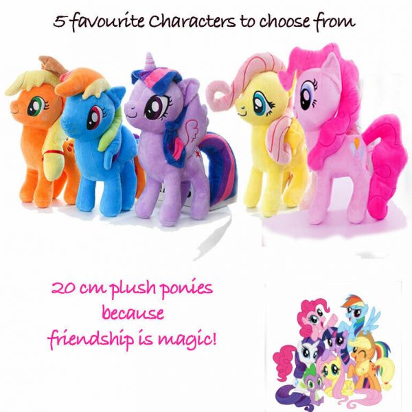 MY LITTLE PONY RAINBOW DASH APPLEJACK PINKIEPIE TWILIGHT SOFT PLUSH STUFFED TOY