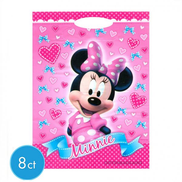 Minnie Mouse Birthday Party Loot Bags Favour Fillers Pink 8 Pack First Girl Baby