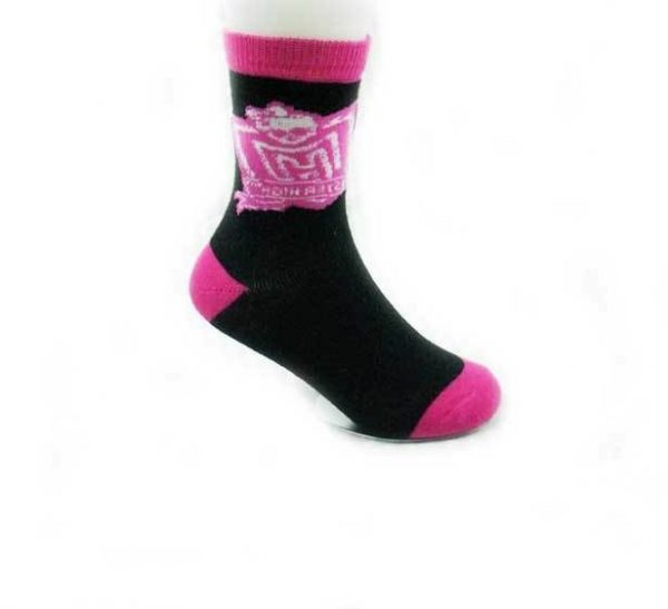 Monster High Child Kids Girls Cotton Socks Gift 4-8 y Pink Black White Assorted - Image 12