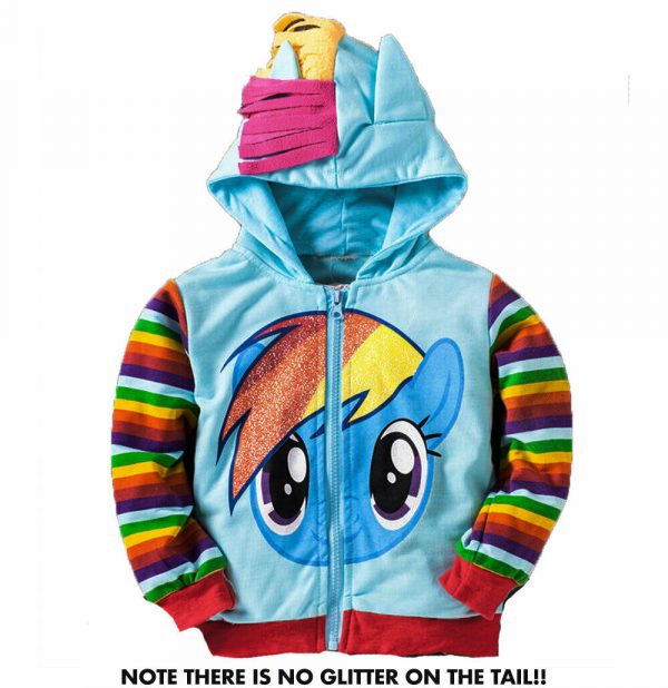 My Little Pony Girl Hoodie Jacket Top Rainbow Dash Pinkiepie Twilight Child Wing - Image 4