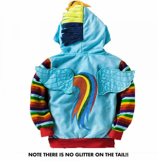 My Little Pony Girl Hoodie Jacket Top Rainbow Dash Pinkiepie Twilight Child Wing - Image 5