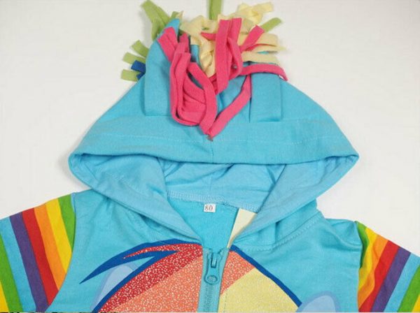 My Little Pony Girl Hoodie Jacket Top Rainbow Dash Pinkiepie Twilight Child Wing - Image 6