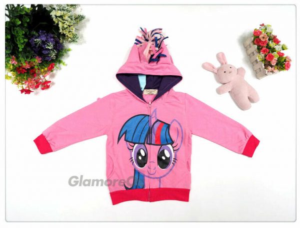 My Little Pony Girl Hoodie Jacket Top Rainbow Dash Pinkiepie Twilight Child Wing - Image 9