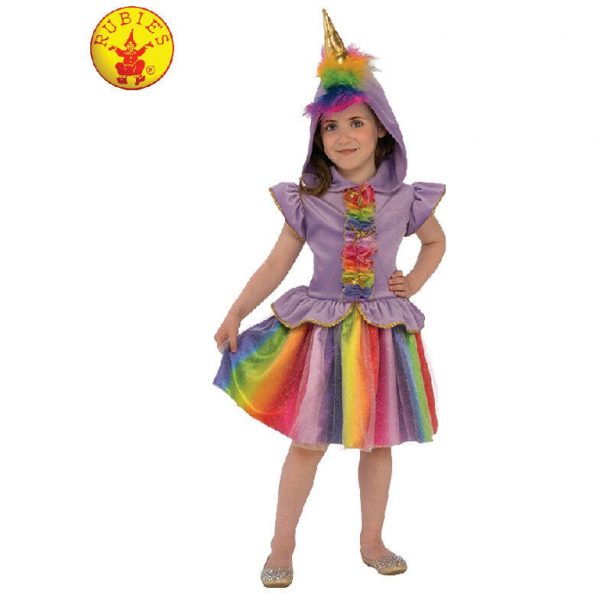 Rainbow Unicorn Child Costume Plush Rubies Mythical Animal Horn Book Week S: S/M - Image 3