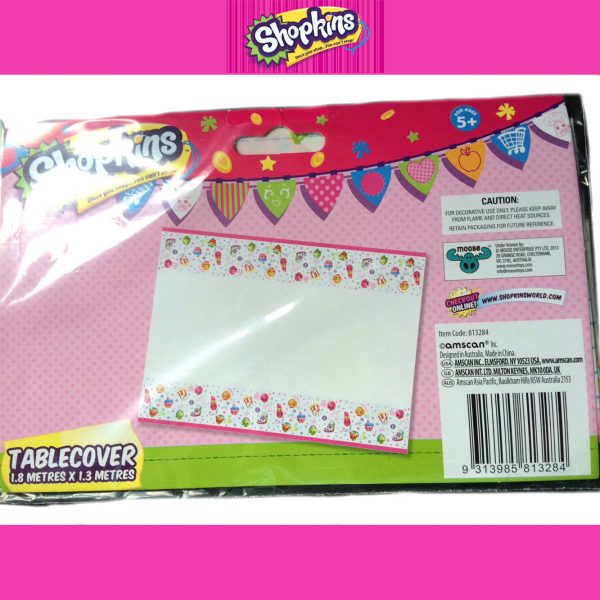 SHOPKINS TABLE COVER GIRLS BIRTHDAY PARTY SUPPLIES 1.2mx1.8m