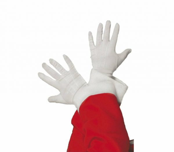 Santa Claus Gloves White Short Christmas Father Xmas Adult Men Costume Smiffys