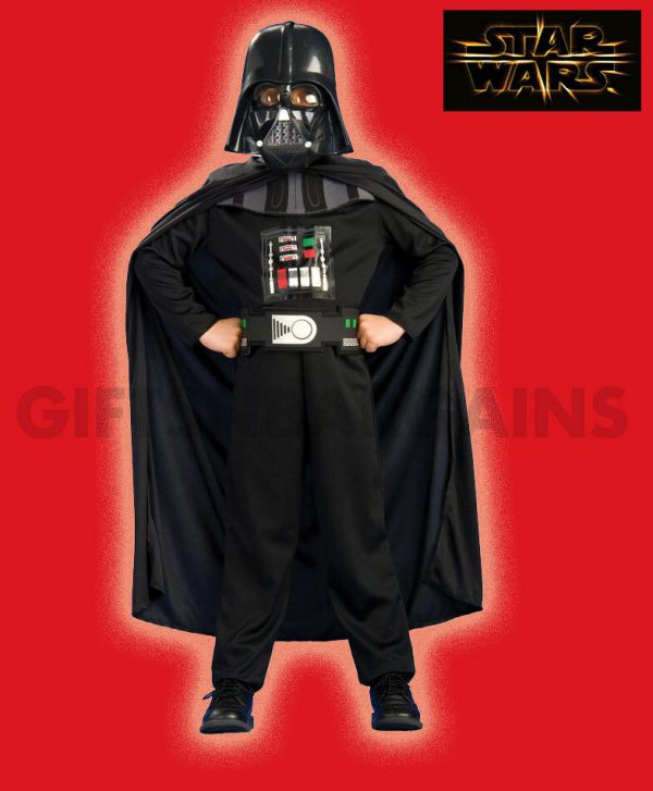 Star Wars Darth Vader Costume Halloween Mask Cape Belt S:Small (4-6) Action Suit - Image 4