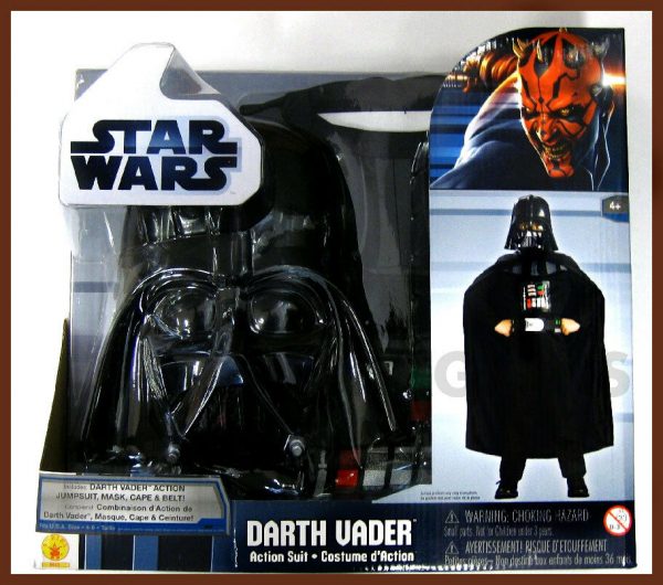 Star Wars Darth Vader Costume Halloween Mask Cape Belt S:Small (4-6) Action Suit