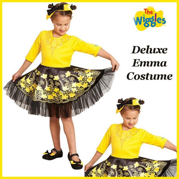 The Wiggles EMMA Girl Costume Child Yellow Dress FREE Headband Shoe Bows TODDLER - Image 3