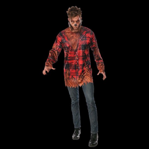 Werewolf Costume Hairy Chest Shirt Adult Halloween Wolf Red Riding Hood Men M XL - Image 4