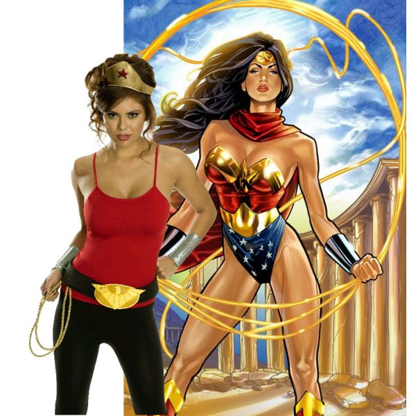 Wonder Woman Costume Accessory Kit Superhero Women Tiara Belt Lasso Gloves Adult