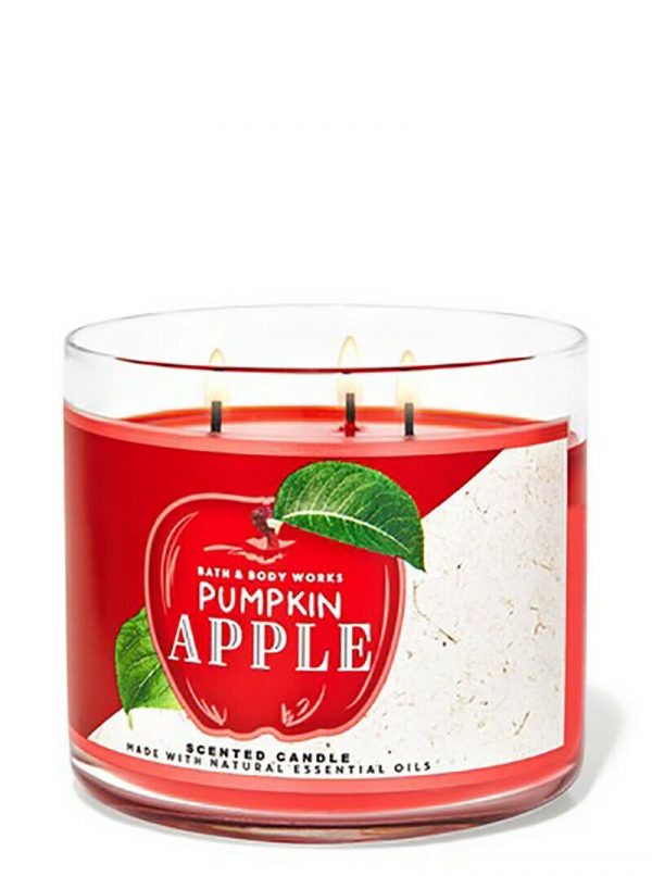 Bath & Body Works PUMPKIN APPLE 3-WICK CANDLE Home Fragrance Mothers Day Gift Women - Image 3