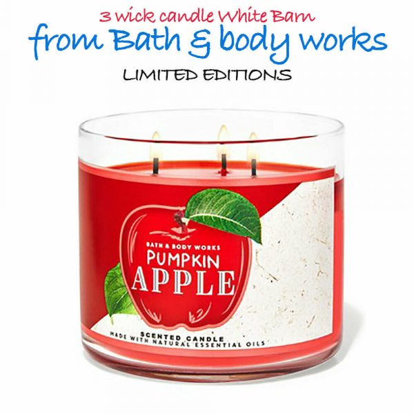 Bath & Body Works PUMPKIN APPLE 3-WICK CANDLE Home Fragrance Mothers Day Gift Women