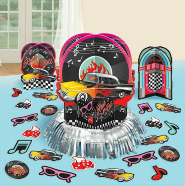 CLASSIC 50'S ROCKNROLL PARTY TABLE DECORATING KIT