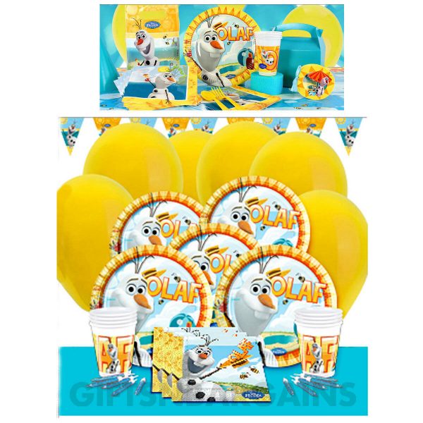 DISNEY FROZEN BIRTHDAY PARTY SUPPLIES BOYS OLAF BALLOON BUNTING 66 PC TABLEWARE - Image 7